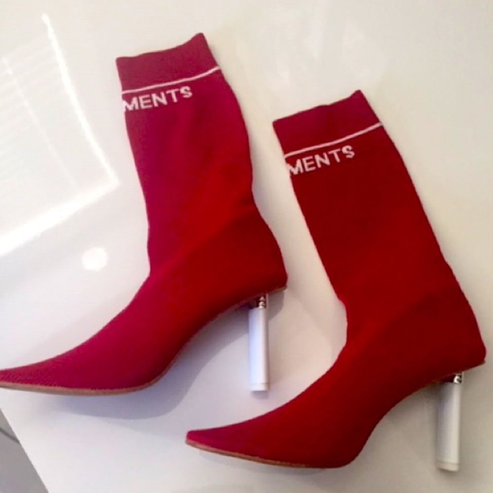 VETEMENTS Red Sock Boots
